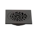 Kingston Brass Watercourse Floral 4" Square Grid Shower Drain, Bronze BSF6360ORB